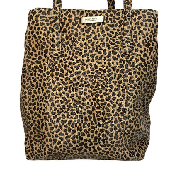 Nine West Leopard Print Shoulder Bag Snap Top Animal Pattern Purse - Picture 3 of 7